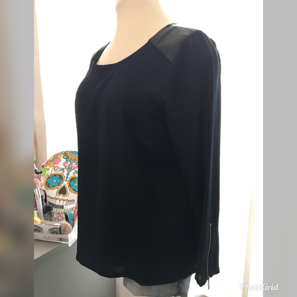 Faux leather top